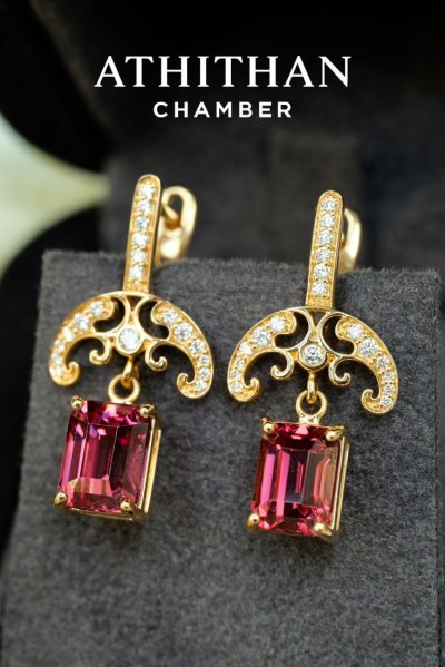 THE JEWELLED HARMONY Red Garnet Earrings