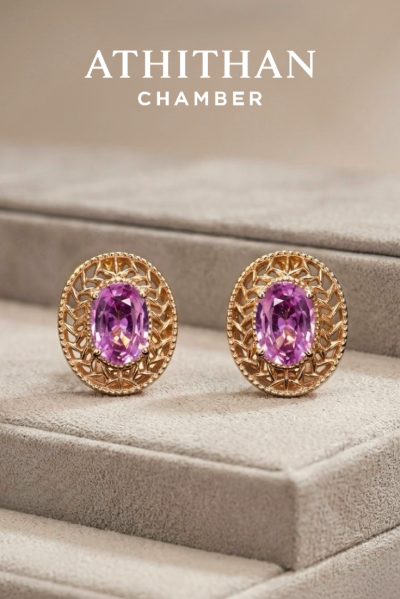 THE EMBLEM OF VICTORY | Pink Sapphire Earrings