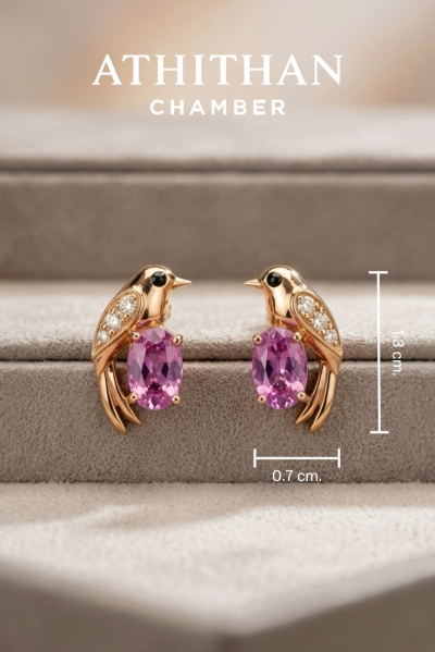 THE JEWEL KEEPER Pink Sapphire Earrings