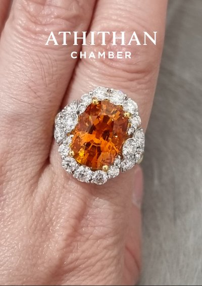 Yellow-Orange Sapphire Ring