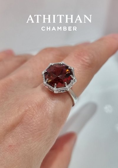 Purple-Orange Tourmaline Ring