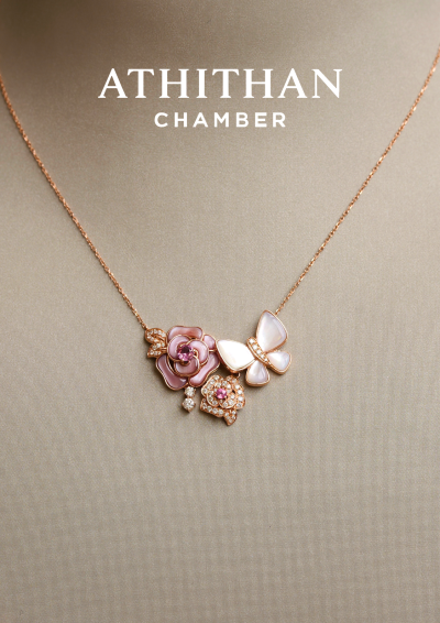 Padparadscha & Mother of Pearl Necklace