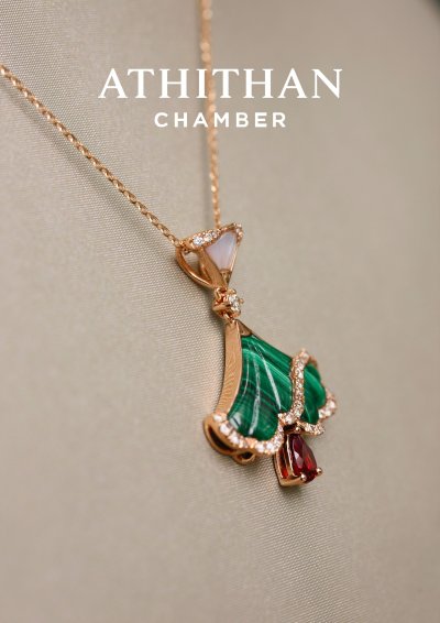 Garnet, Malachite & Mother of Pearl Necklace