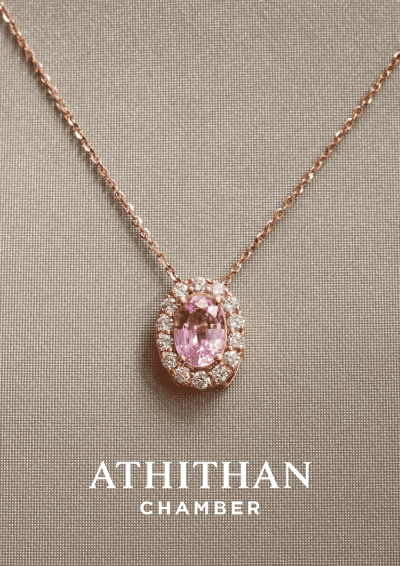 Padparadscha Sapphire Pendant Necklece Padparadscha Sapphire Pendant Necklece