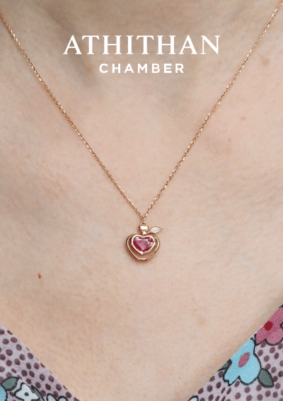 HEARTFELT SECRET Padparadscha Sapphire Pendant Necklece HEARTFELT SECRET Padparadscha Sapphire Pendant Necklece