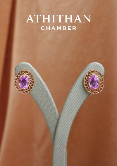 VICTORY LAUREL WREATH | Pink Sapphire Earring