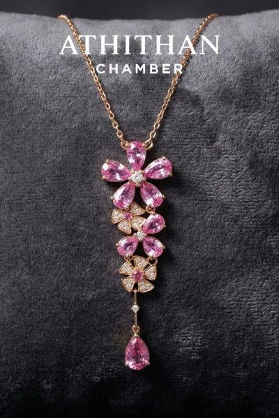 ELYSIA FLORA Padparadscha Pendant Necklace