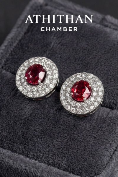 Magnificent NO-HEAT Natural BURMA RUBY Earrings