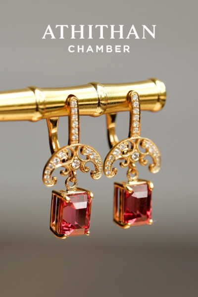 THE JEWELLED HARMONY Red Garnet Earrings