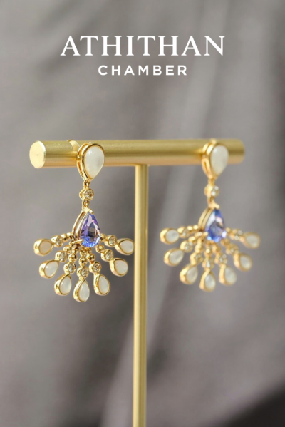 TANZANITE & Mother of Pearl  Earrings