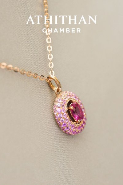 VIVID HALO - Ruby Pendant Necklace