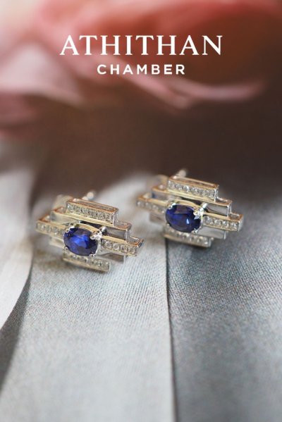 LUSTER - Royal Blue Sapphire Earrings