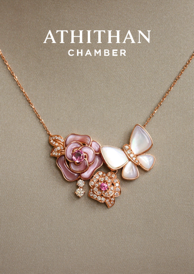 Padparadscha & Mother of Pearl Necklace