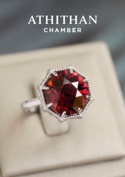 Purple-Orange Tourmaline Ring