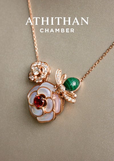Garnet & Malachite & Mother of Pearl Necklace