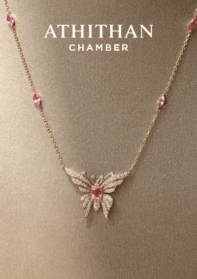 PARADISE BUTTERFLY Padparadscha Sapphire Pendant Necklece PARADISE BUTTERFLY Padparadscha Sapphire Pendant Necklece