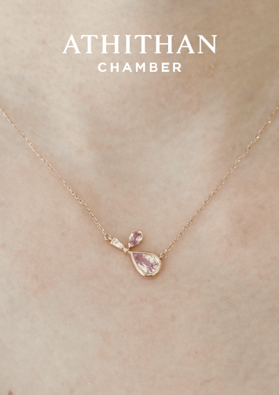 BEAUTY POTION Padparadscha Sapphire Pendant Necklece