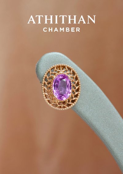 VICTORY LAUREL WREATH | Pink Sapphire Earring