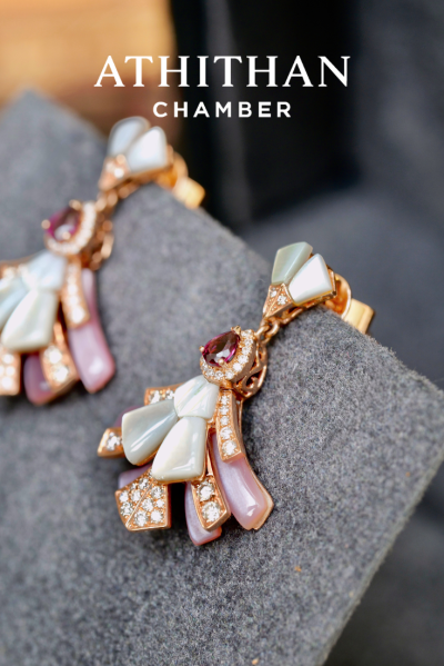 ROSALINE FAN - Garnet, Mother of Pearl Pendant (Pre-order 45 days)