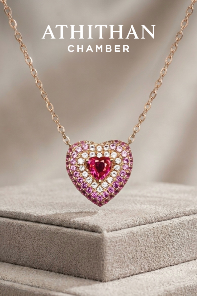 VIVID HEART - Ruby Pendant Necklace