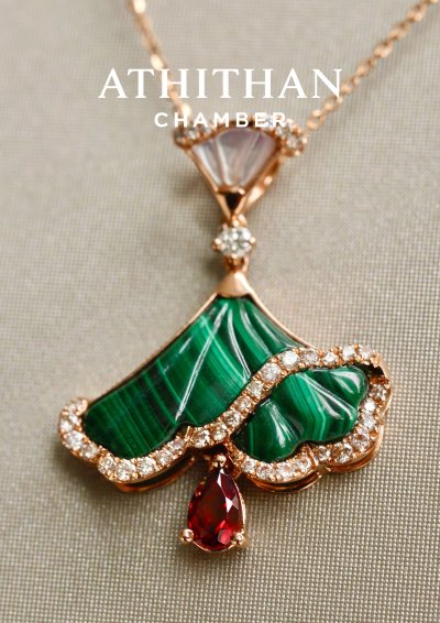 Garnet, Malachite & Mother of Pearl Necklace