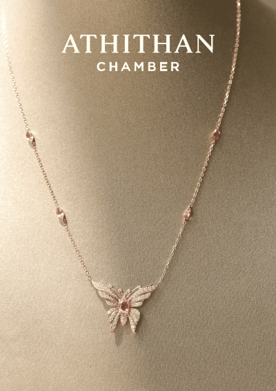 PARADISE BUTTERFLY Padparadscha Sapphire Pendant Necklece