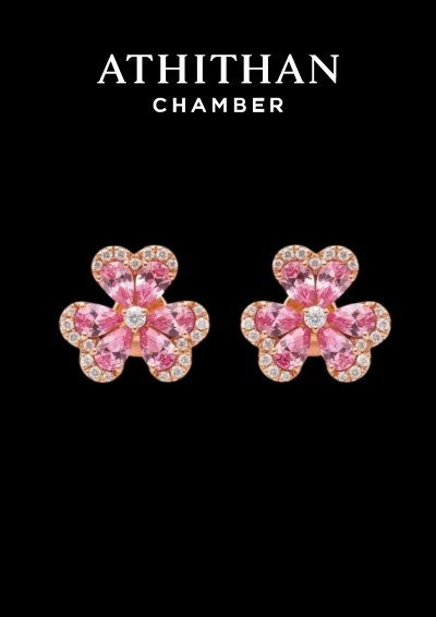 PRETTY PANSY Padparadscha Sapphire Earring