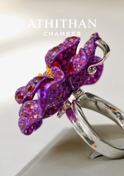 Red Flower Ruby Ring & Pendant