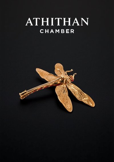 Pink Sapphire Dragonfly Brooch