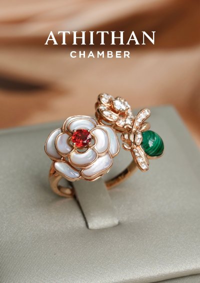Red Garnet, Malachite & Mother of Pearl Ring Red Garnet, Malachite & Mother of Pearl Ring