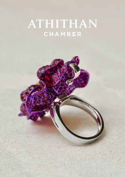 Red Flower Ruby Ring & Pendant