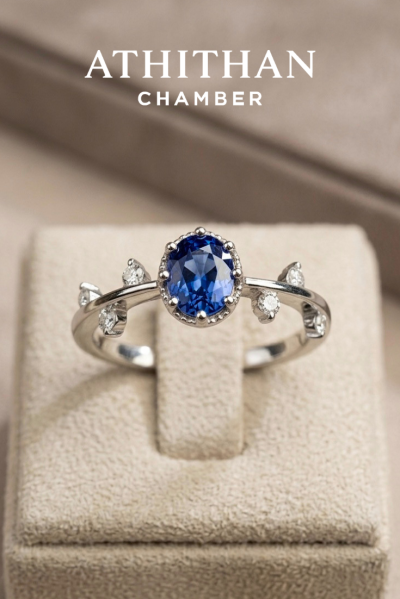 ROYAL BLUE Sapphire Laurel Ring