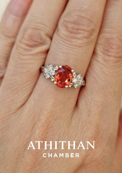 Orange Sapphire Ring