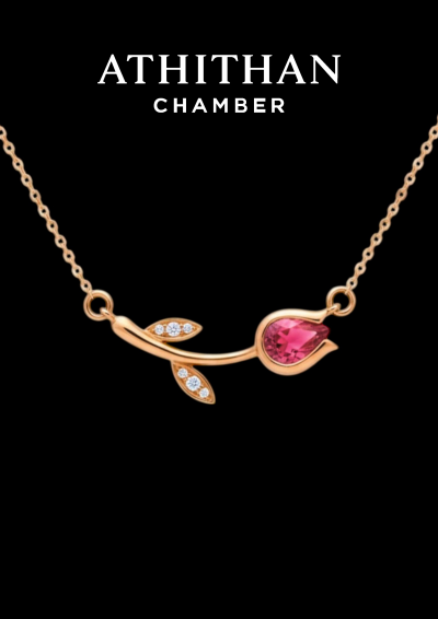 ETERNAL TULIP Padparadscha Sapphire Pendant Necklece ETERNAL TULIP Padparadscha Sapphire Pendant Necklece