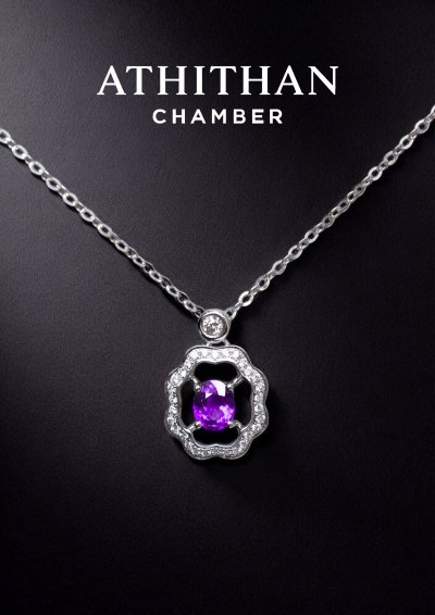 ORIENTAL FLAME Purple Sapphire Necklace ORIENTAL FLAME Purple Sapphire Necklace