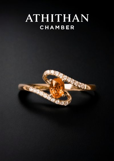 Orange Sapphire Ring