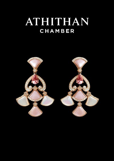 Padparadscha & Mother of Pearl Earrings