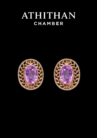 VICTORY LAUREL WREATH | Pink Sapphire Earring