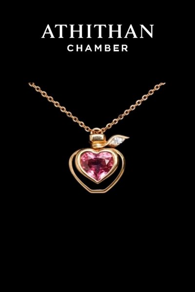 HEARTFELT SECRET Padparadscha Sapphire Pendant Necklace