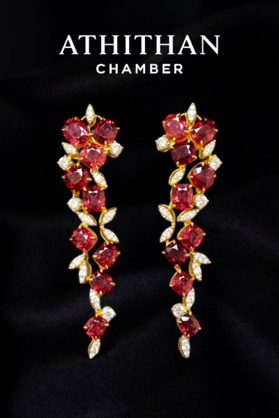 JEDI RED SPINEL NO-HEAT Burma Earring