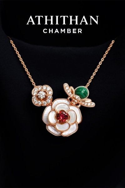 Garnet & Mother of Pearl Necklace