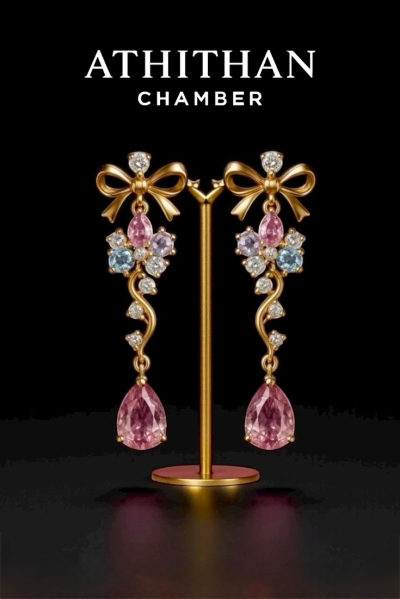 KNOT OF AFFECTION Pink Sapphires Earrings