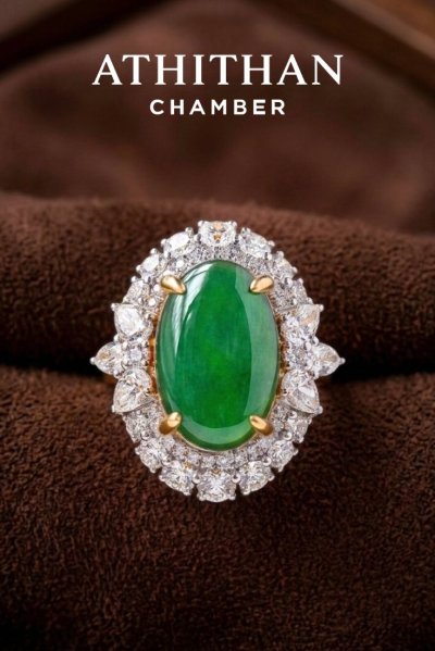 BURMA JADE Cabochon Ring