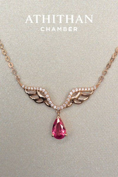 WINGS OF CHARM - Ruby Pendant Necklace