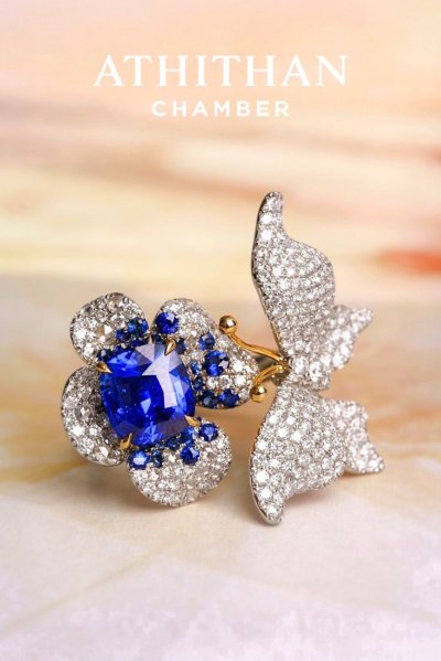 KISS BY BUTTERFLY The ROYAL BLUE Sapphire Ring