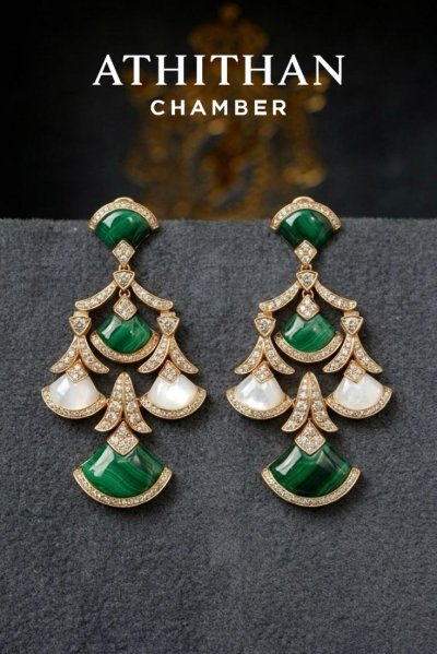 Malachite & Mother of Pearl Earrings (Pre-order 45 days)