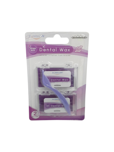 Dr.Phillips Dental Wax (บลูเบอร์รี่ 2 ตลับ) ขี้ผึ้งสำหรับคนจัดฟัน