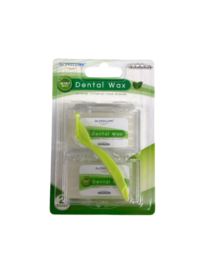 Dr.Phillips Dental Wax (มิ้นต์ 2 ตลับ) ขี้ผึ้งสำหรับคนจัดฟัน