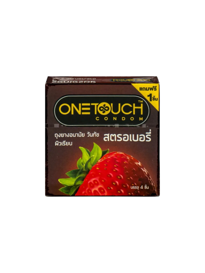 ถุงยางอนามัย Onetouch สตรอเบอรี่ 52mm (3ชิ้น)