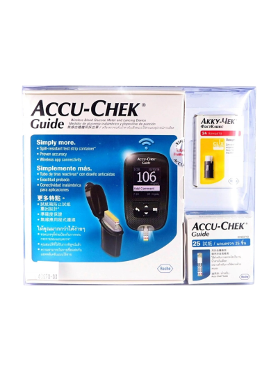 Accu-Chek Guide Set (ตัวเครื่อง+เข็ม+แถบตรวจ)
